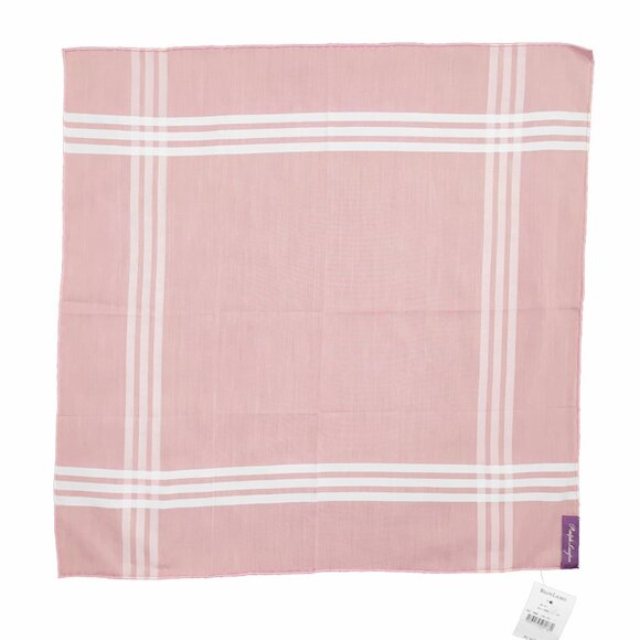 NEW Ralph Lauren Purple Label Linen Pocket Square! Peach Pink With White Stripes - Picture 1 of 2